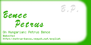 bence petrus business card